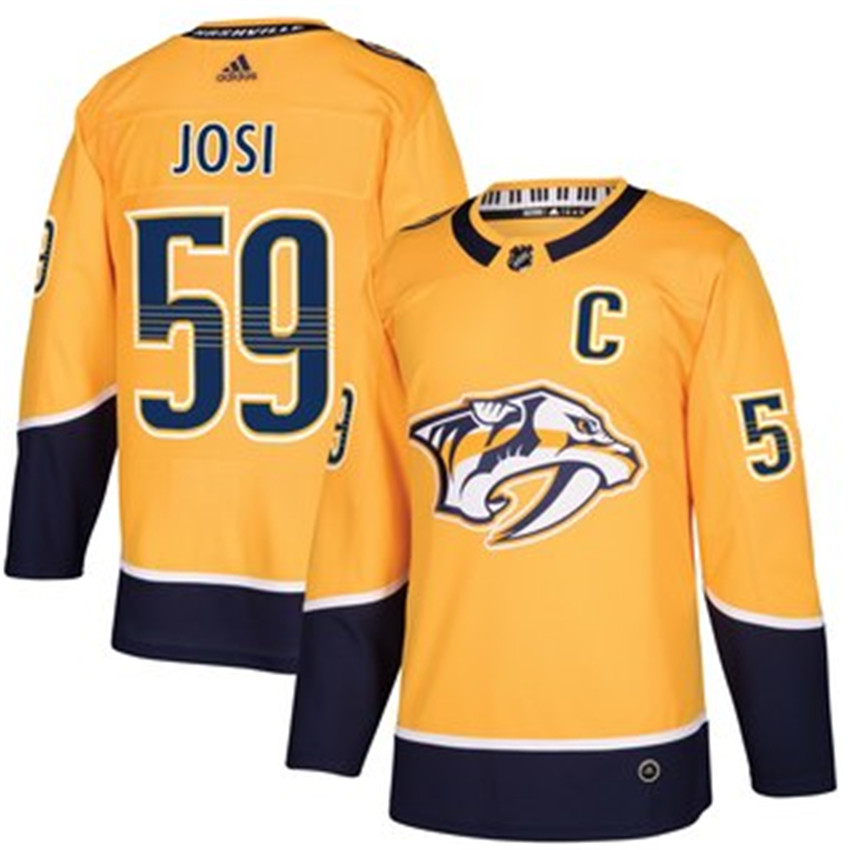 Women's Yellow Nashville Predators #59 Roman Josi Stitched Jersey